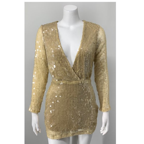 MAJORELLE Dresses & Skirts - NEW MAJORELLE Sequin Mini Dress Yellow Small H22